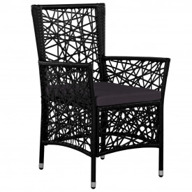 Set mobilier de exterior, 7 piese, poliratan, negru - Img 4
