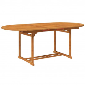 Set mobilier de exterior cu masă extensibilă, 7 piese, lemn - Img 4