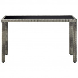 Set mobilier de exterior cu perne, 5 piese, gri, poliratan - Img 6