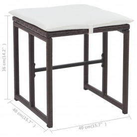 Set mobilier de grădină, 12 piese, poliratan, maro - Img 12