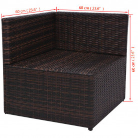 Set mobilier de grădină, 13 piese, poliratan, maro - Img 11