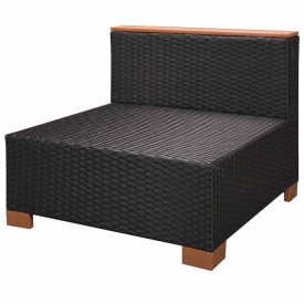 Set mobilier de grădină, 32 piese, poliratan, blat WPC, negru - Img 6