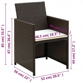 Set mobilier de grădină, 8 piese, maro, poliratan - Img 11