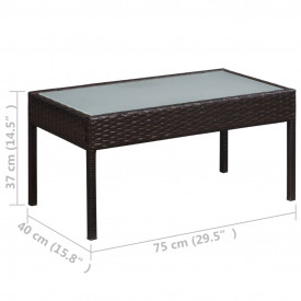 Set mobilier de grădină, 9 piese, poliratan, maro și alb crem - Img 8