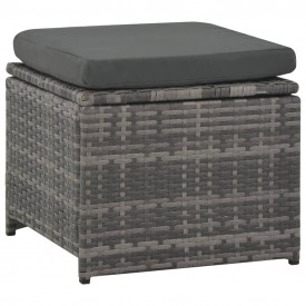 Set mobilier de grădină cu perne, 6 piese, gri, poliratan - Img 8