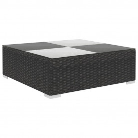 Set mobilier de grădină din poliratan negru 15 buc. - Img 6