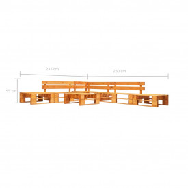 Set mobilier de grădină paleți, 6 piese, maro miere, lemn FSC - Img 3