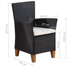Set mobilier exterior, 9 piese, poliratan și lemn masiv acacia - Img 8
