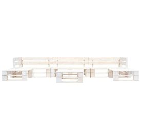 Set mobilier grădină din paleți, 6 piese, alb, lemn FSC