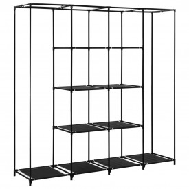 Șifonier cu 4 compartimente, negru, 175 x 45 x 170 cm - Img 7