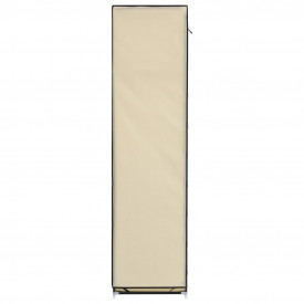 Șifonier cu compartimente și bare, crem, 150x45x175 cm, textil - Img 8