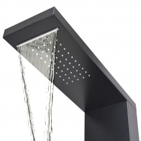 Sistem panel de duș din aluminiu, negru mat - Img 5