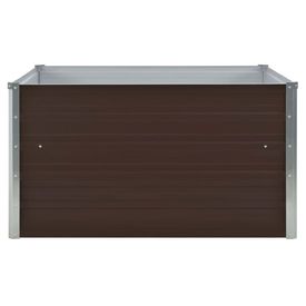 Strat înălțat grădină, maro, 100x100x45 cm, oțel galvanizat - Img 3