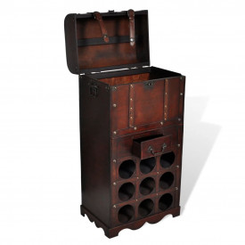 Suport sticle vin pentru 9 sticle, lemn, spațiu de depozitare - Img 3