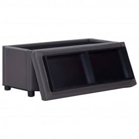 Taburet de depozitare, gri, 87,5 cm, piele artificială - Img 4