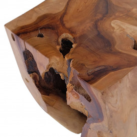 Taburet din lemn de tec solid 30 x 30 x 40 cm - Img 12