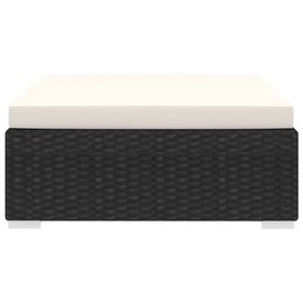 Taburet modular, 1 buc., negru, poliratan, cu pernă - Img 2