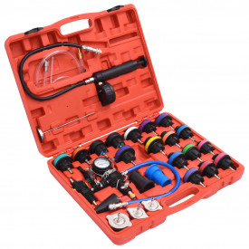 Tester presiune radiator cu kit de evacuare vid și reumplere 27 piese