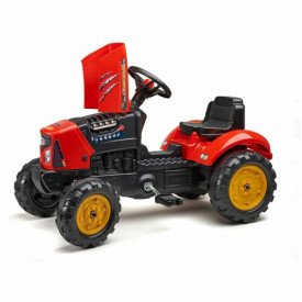 Tractor Falk pentru copii, cu pedale si remorca, rosu - Img 4