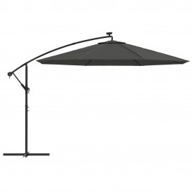 Umbrelă de consolă cu LED și stâlp de metal, antracit, 350 cm - Img 4