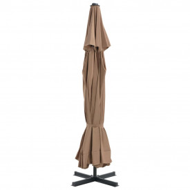 Umbrelă de exterior cu bază portabilă, gri taupe - Img 3