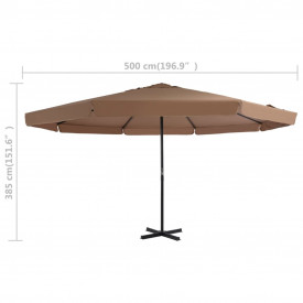 Umbrelă de exterior cu bază portabilă, gri taupe - Img 12