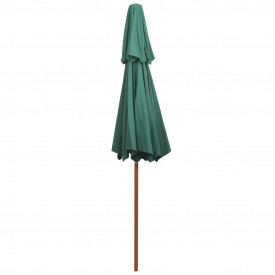 Umbrelă de soare dublă, 270x270 cm, stâlp de lemn, verde - Img 4