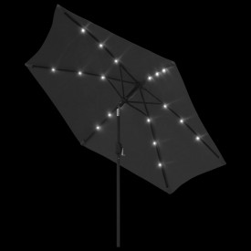 Umbrelă de soare exterior cu LED &amp; stâlp de oțel antracit 300cm - Img 5