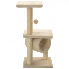 vidaXL Ansamblu pentru pisici, stâlpi cu funie de sisal, 65 cm, bej - Img 3