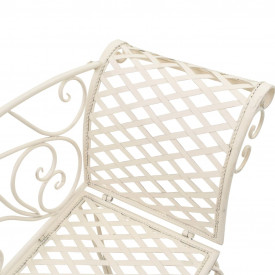 vidaXL Bancă de grădină, alb vintage, 128 cm, metal - Img 4
