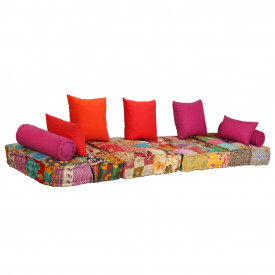 vidaXL Canapea modulară cu 2 locuri, textil, model petice - Img 8