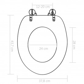 vidaXL Capac WC cu închidere silențioasă, MDF, design lemn vechi - Img 9