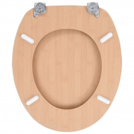 vidaXL Capac WC cu închidere standard, MDF, design bambus - Img 5