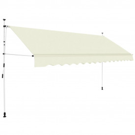 vidaXL Copertină retractabilă, acționare manuală, 350 cm, crem - Img 1