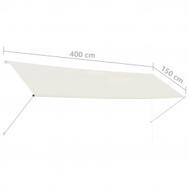 vidaXL Copertină retractabilă, crem, 400 x 150 cm - Img 8