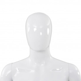 vidaXL Corp manechin masculin, cu suport din sticlă, Alb lucios 185 cm - Img 7