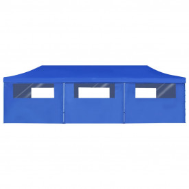 vidaXL Cort petrecere pliabil cu 8 pereți laterali, albastru, 3 x 9 m - Img 3