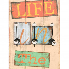 vidaXL Cuier de perete cu 6 cârlige, 120 x 40 cm, LIVE LIFE - Img 4