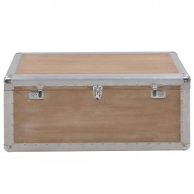 vidaXL Ladă de depozitare, maro, 91 x 52 x 40 cm, lemn masiv de brad - Img 2