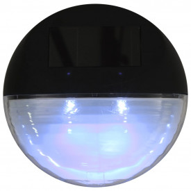 vidaXL Lămpi solare de exterior cu LED-uri, 12 buc., negru, rotund - Img 7