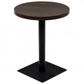 vidaXL Masă bistro, MDF și oțel, rotundă, 60x75 cm, Cenușiu închis - Img 2