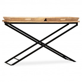 vidaXL Masă consolă Lemn masiv de mango 130x40x80 cm - Img 2