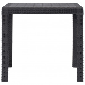 vidaXL Masă de grădină, maro, 79x79x72 cm, plastic, aspect ratan - Img 2