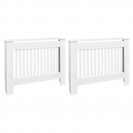 vidaXL Mască de calorifer, 2 buc., alb, 112 cm, MDF - Img 2