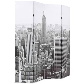 vidaXL Paravan cameră pliabil, 160x180 cm, New York pe zi, alb/negru - Img 3