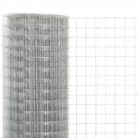 vidaXL Plasă de sârmă, argintiu, 25 x 0,5 m, oțel galvanizat, pătrat - Img 3