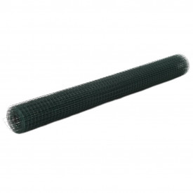 vidaXL Plasă de sârmă, verde, 10 x 1,5 m, oțel cu înveliș PVC, pătrat
