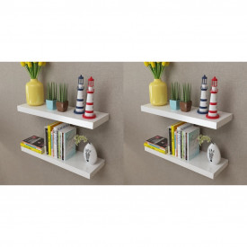 vidaXL Rafturi de perete, 4 buc., alb, 60 cm