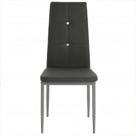 vidaXL Scaune bucătărie, 4 buc, piele artificială, 43x43,5x96 cm, gri - Img 4