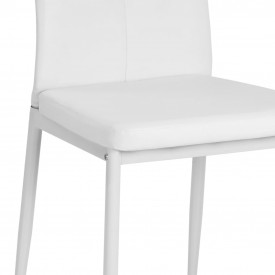 vidaXL Scaune bucătărie, 6 buc., piele artificială, 43x43,5x96 cm, alb - Img 6